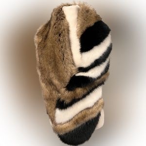 Zara multi color fur scarf